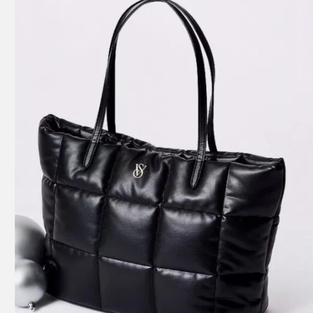 Victoria's Secret Quilted Black Tote